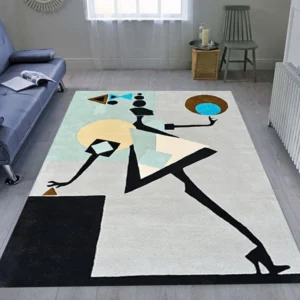 Multicolour Abstract Wool Rug
