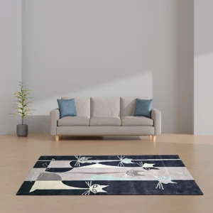 Charcoal Cat Wool Rug
