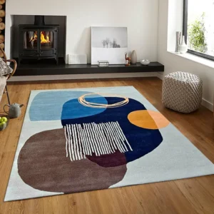 Multi Colour Geometric Wool Rug