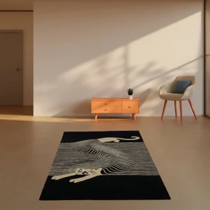 Black & White Wool Rug