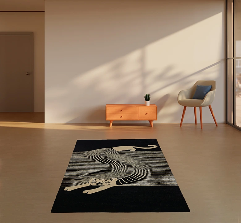 Black & White Wool Rug