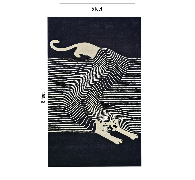 Black & White Wool Rug - Image 2