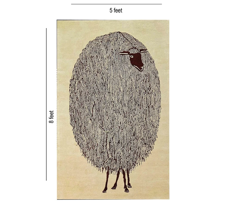 Brown Sheep Wool Rug - Image 2