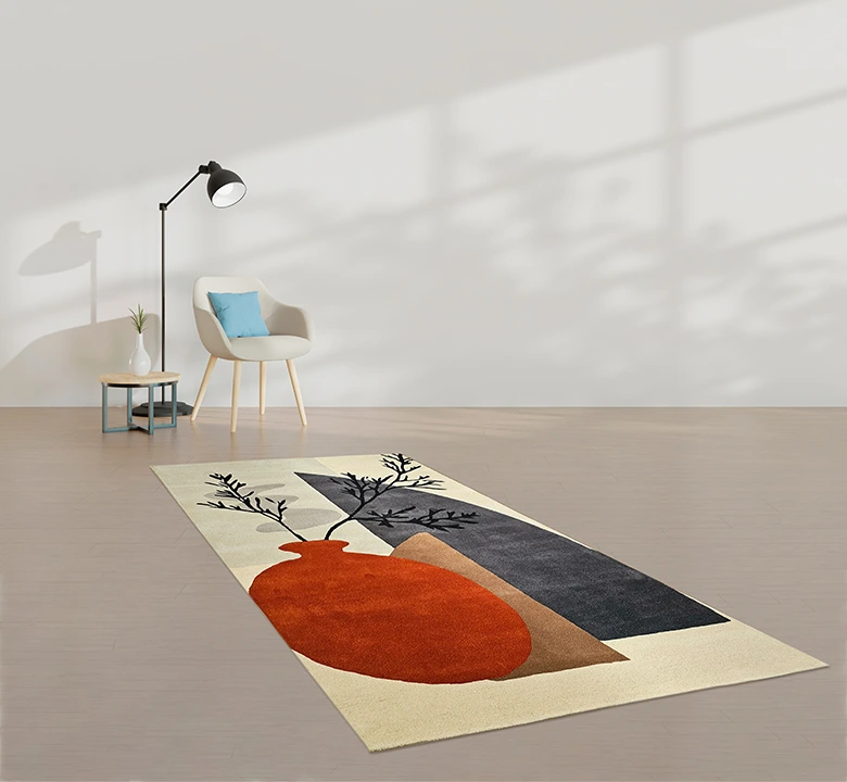 Multicolour Modern Art Wool Rug