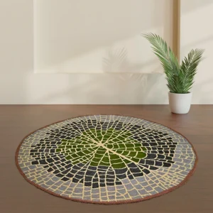 Wood Grains Wool Round Rug