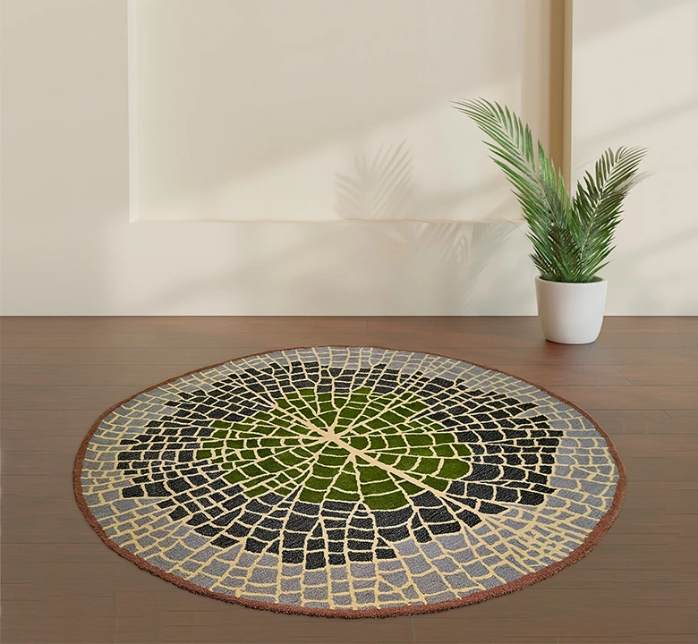 Wood Grains Wool Round Rug
