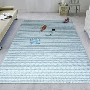 Foggy Blue Wool Jacquard Rug