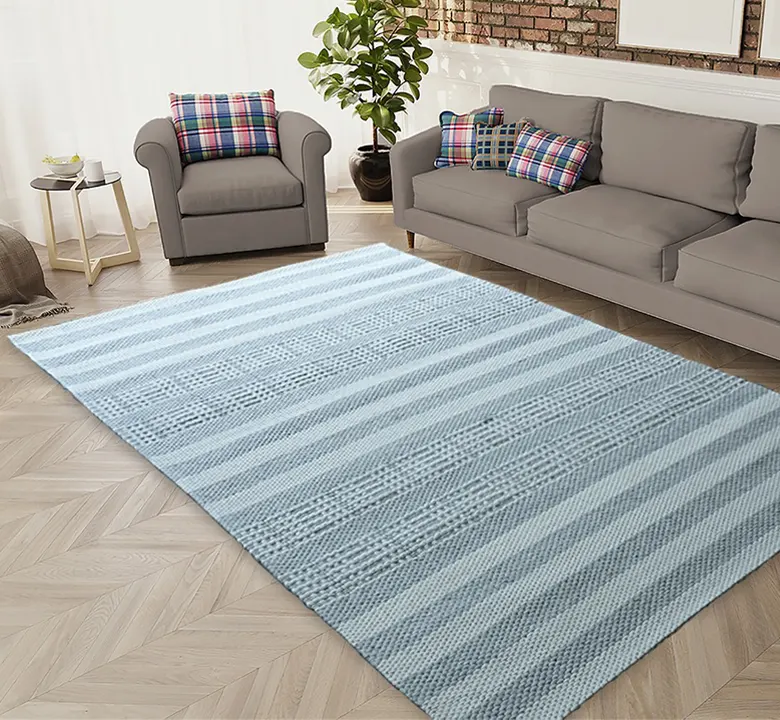 Grey Wool Jacquard Rug