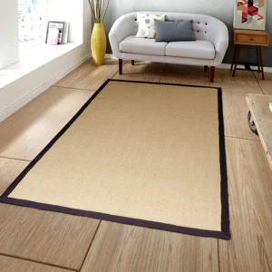 Gold Sisal Buckle Boardered Rug