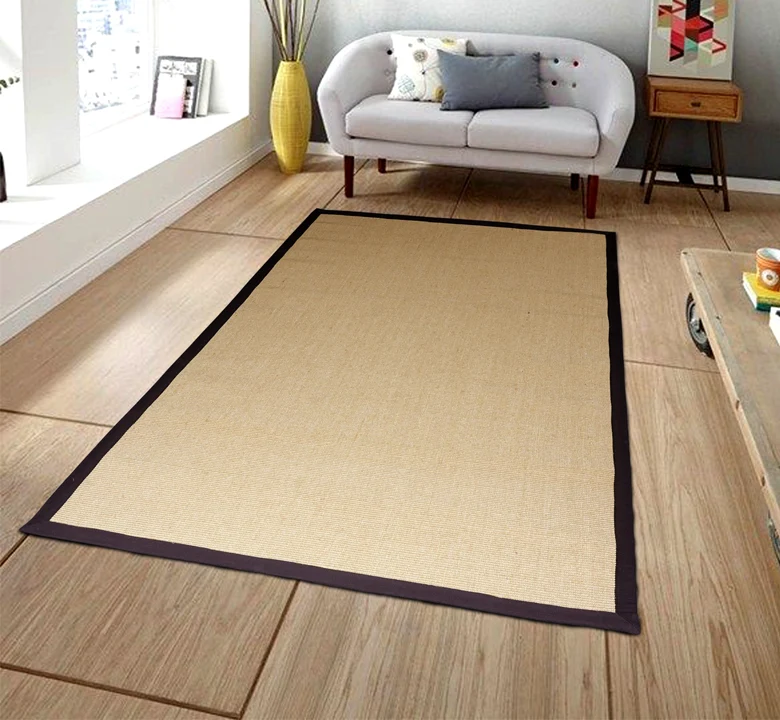 Gold Sisal Buckle Boardered Rug