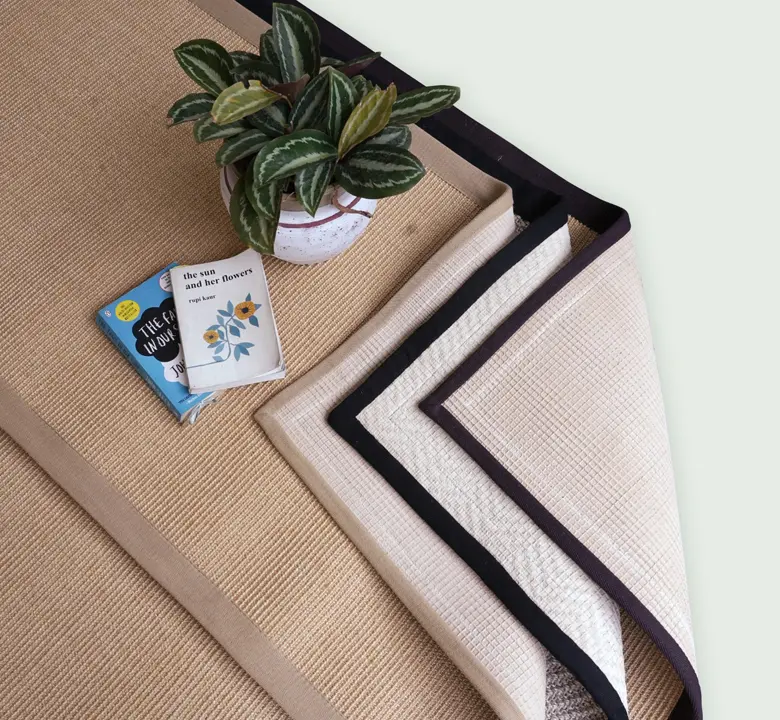 Gold Sisal Buckle Boardered Rug - Image 2