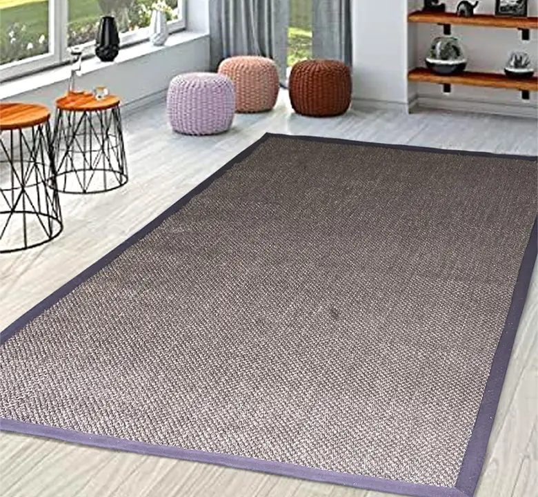 Brown Sisal Panama Boardered Rug
