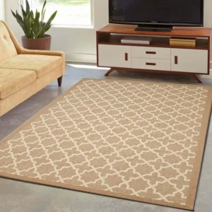 Dark Beige Floral Wool Jacquard