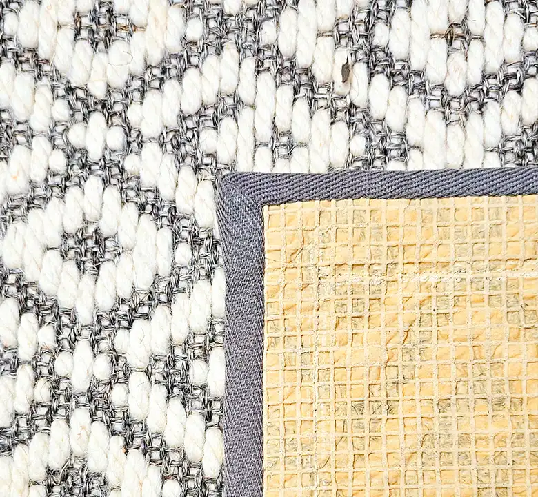 Pearl White Solid Wool Jacquard Carpet - Image 2
