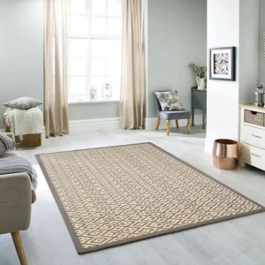 Pearl White Solid Wool Jacquard Carpet