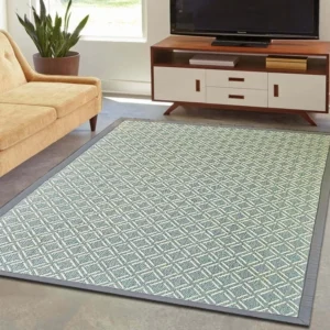 Ash Grey Diamond Wool Jacquard Carpet