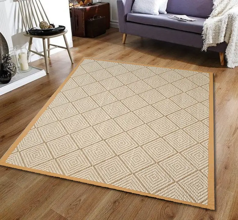 Pearl White Wool Jacquard Carpet