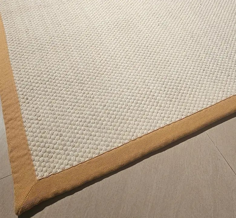 Pearl White Pebbles Wool Jacquard Carpet - Image 2