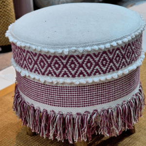 Boho Fringe Ottoman - Violet - Image 3
