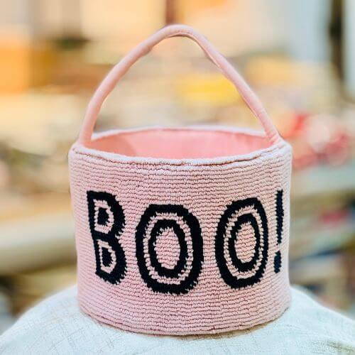 BOO Embroidered Decorative Storage Basket