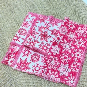 Snowflake Bliss Pink Table Placemat