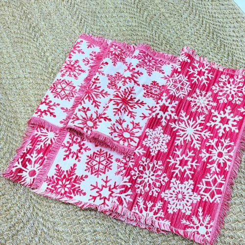 Snowflake Bliss Pink Table Placemat
