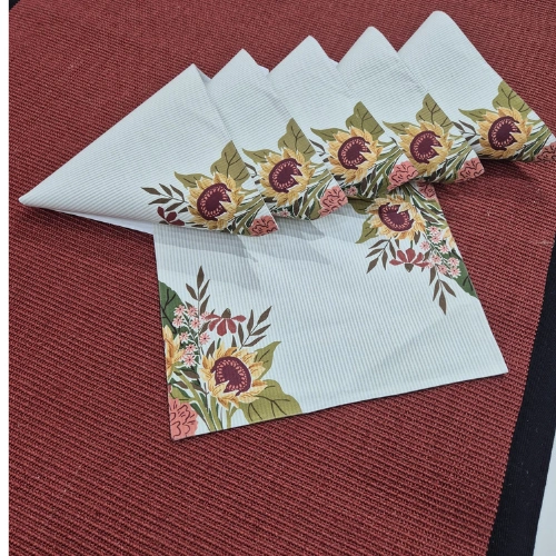 Vintage Floral Meadow Ribbed Table Mats