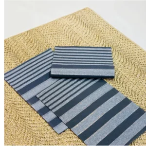 Contemporary Linear Navy Placemat Set
