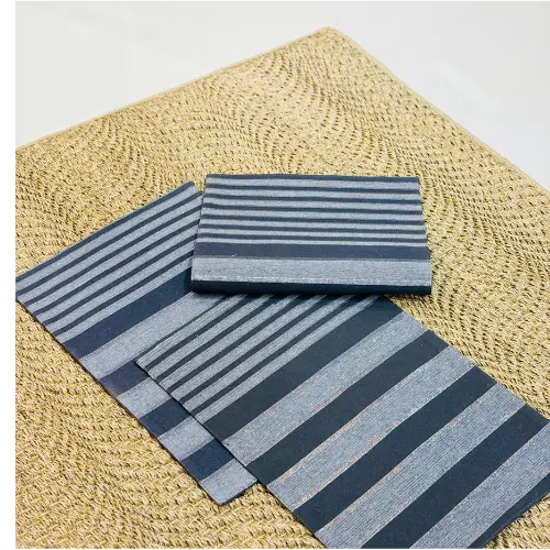 Contemporary Linear Navy Placemat Set
