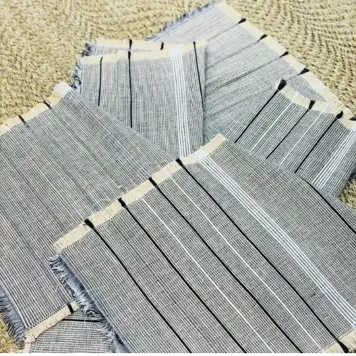 Handwoven Striped Cotton Placemat - Image 2