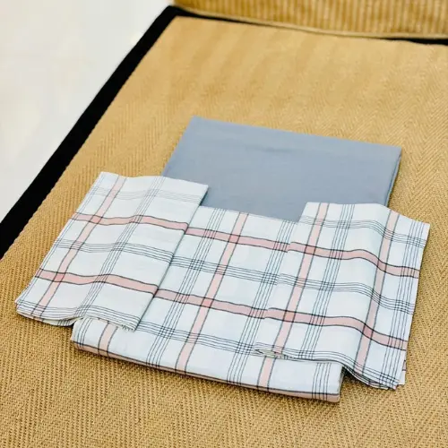 Slate Grey & Windowpane Plaid Set