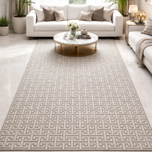 Greek Key Bordered Rug