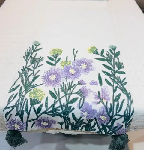Lavender Garden Tassel Table Runner