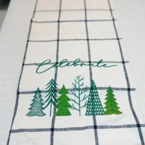 Evergreen Celebration Windowpane Runner