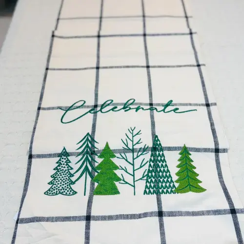 Evergreen Celebration Windowpane Runner