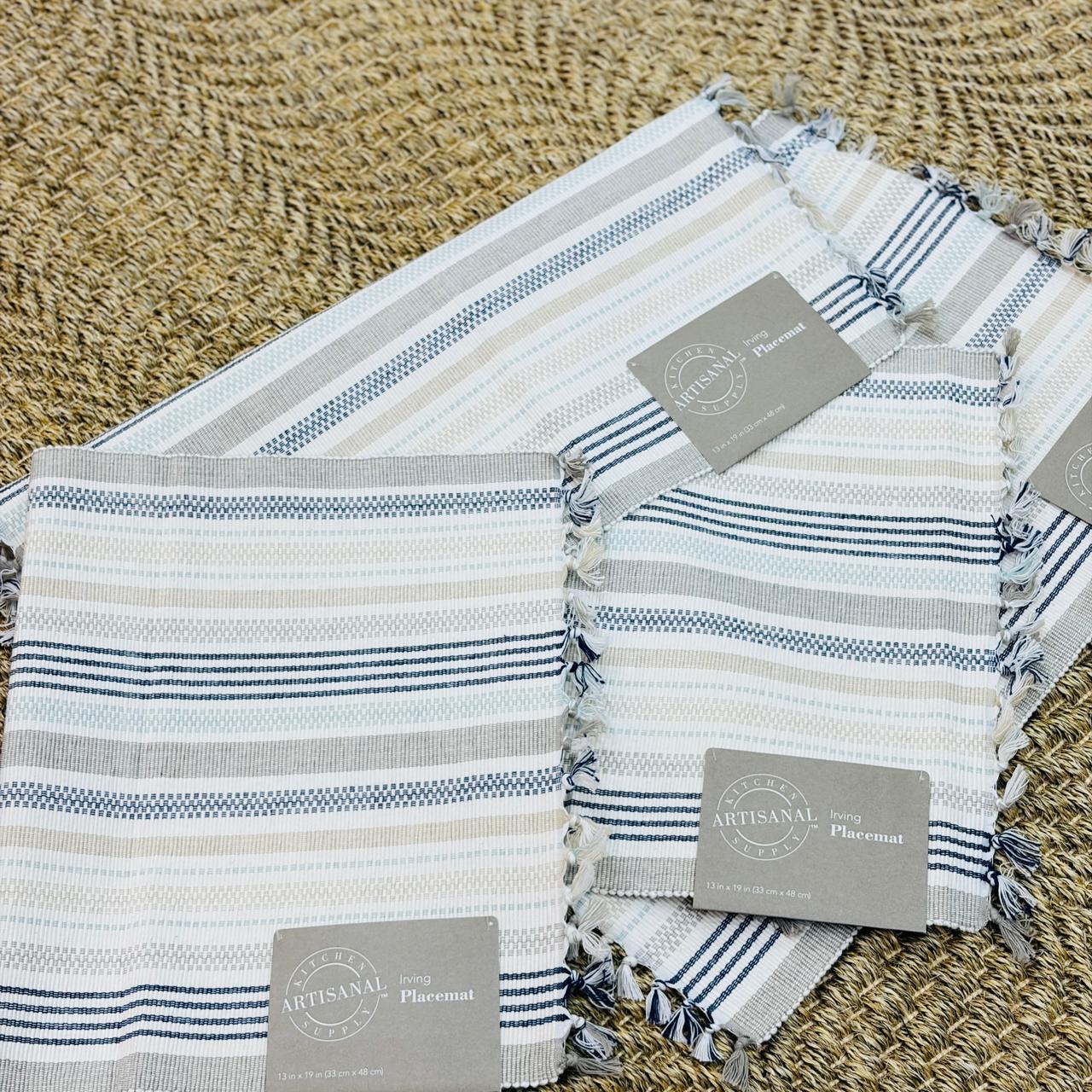 Classic Linen Stripe Table Mat - Image 2