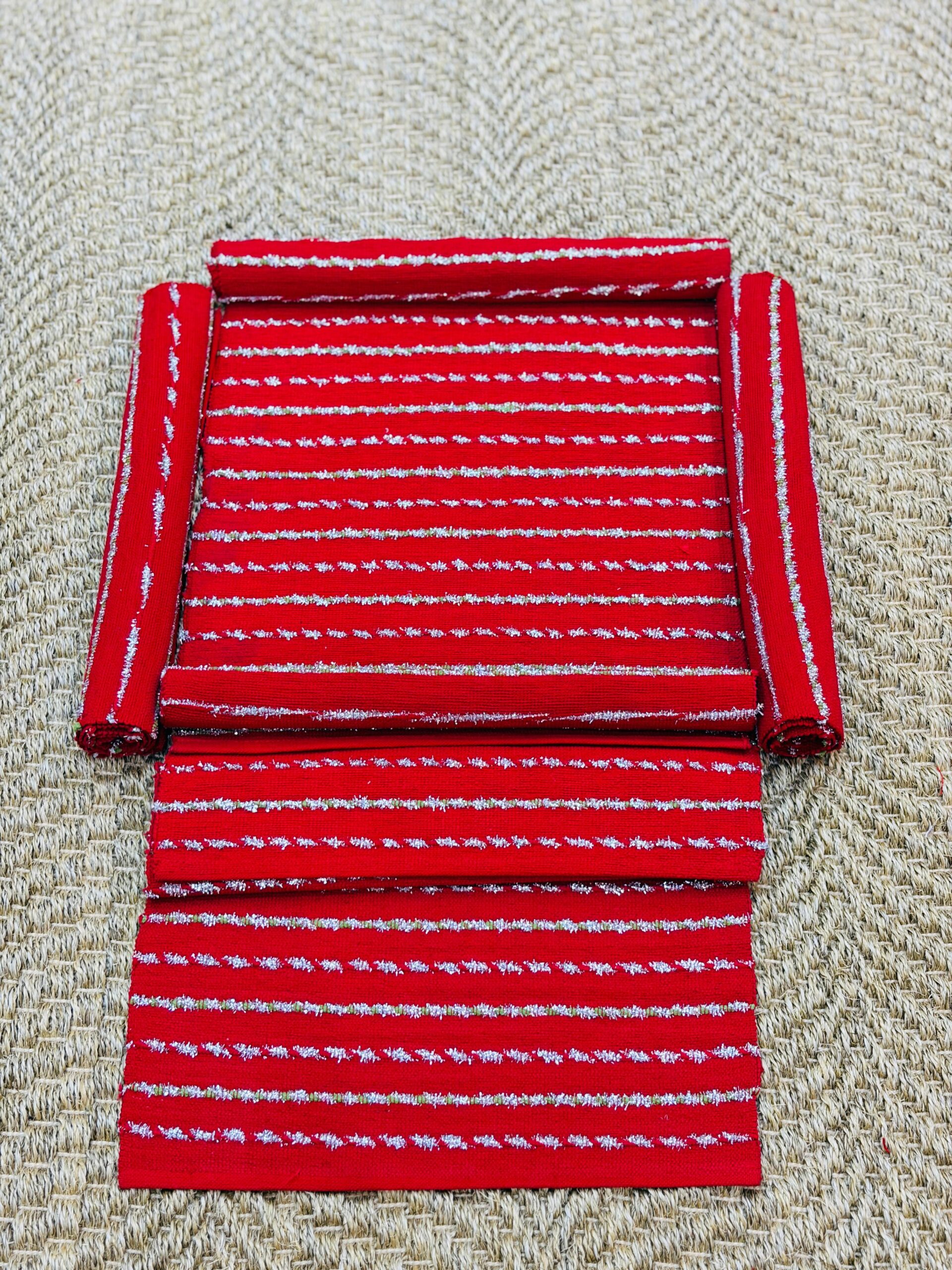 Festive Ruby Pinstripe Table Mat - Image 3