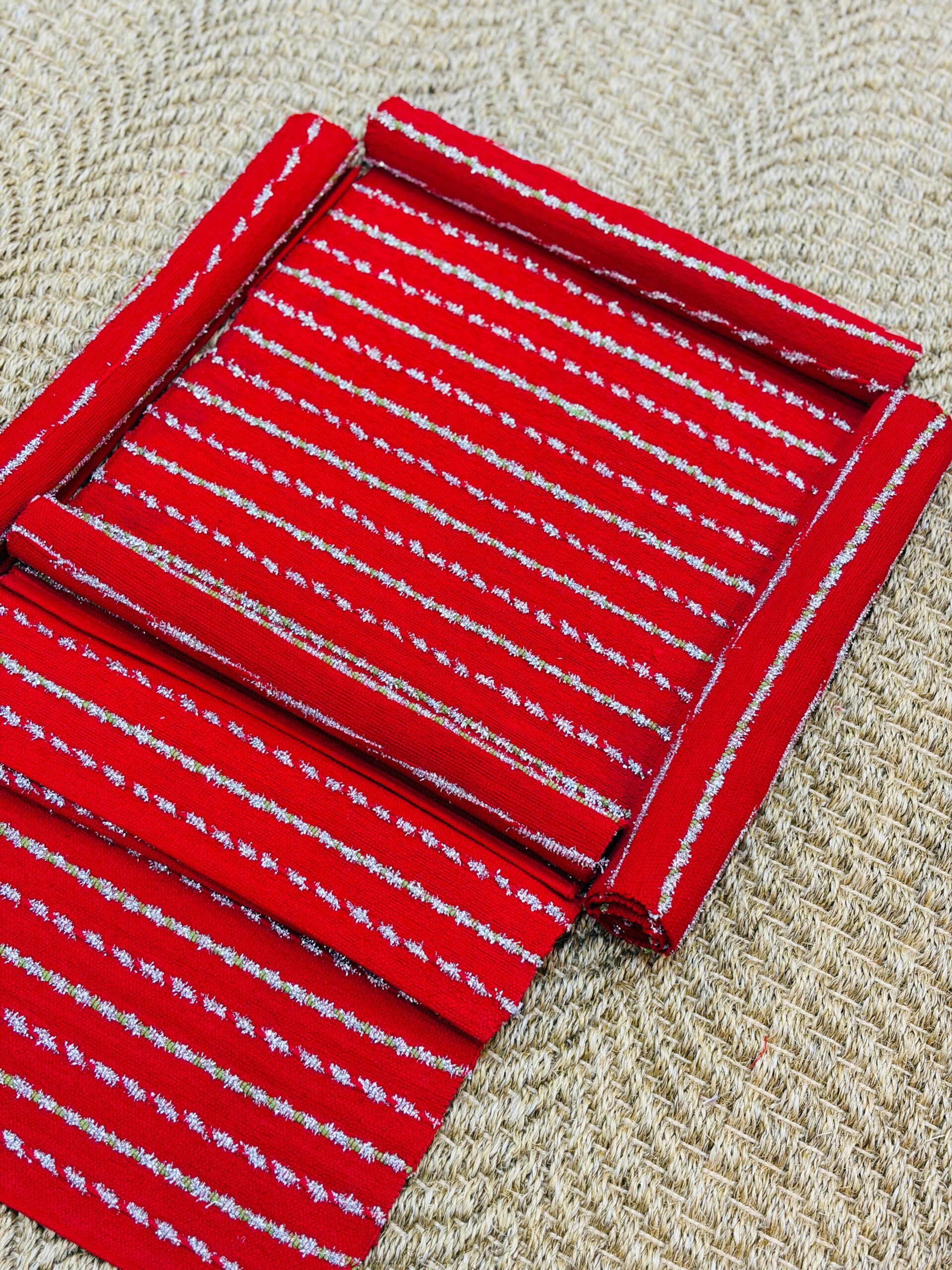 Festive Ruby Pinstripe Table Mat - Image 2