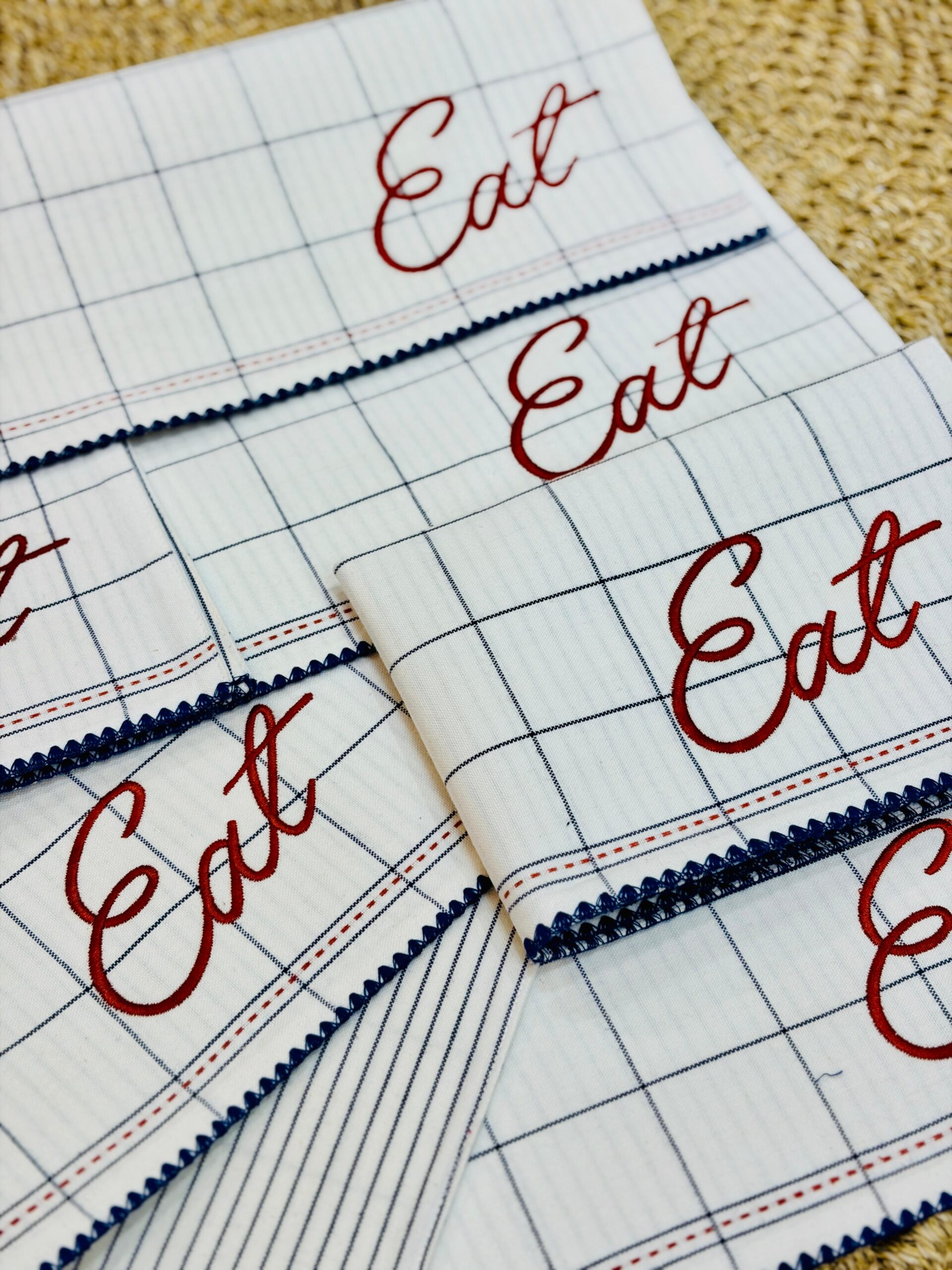 Grid Pattern Cotton Placemats - Image 2