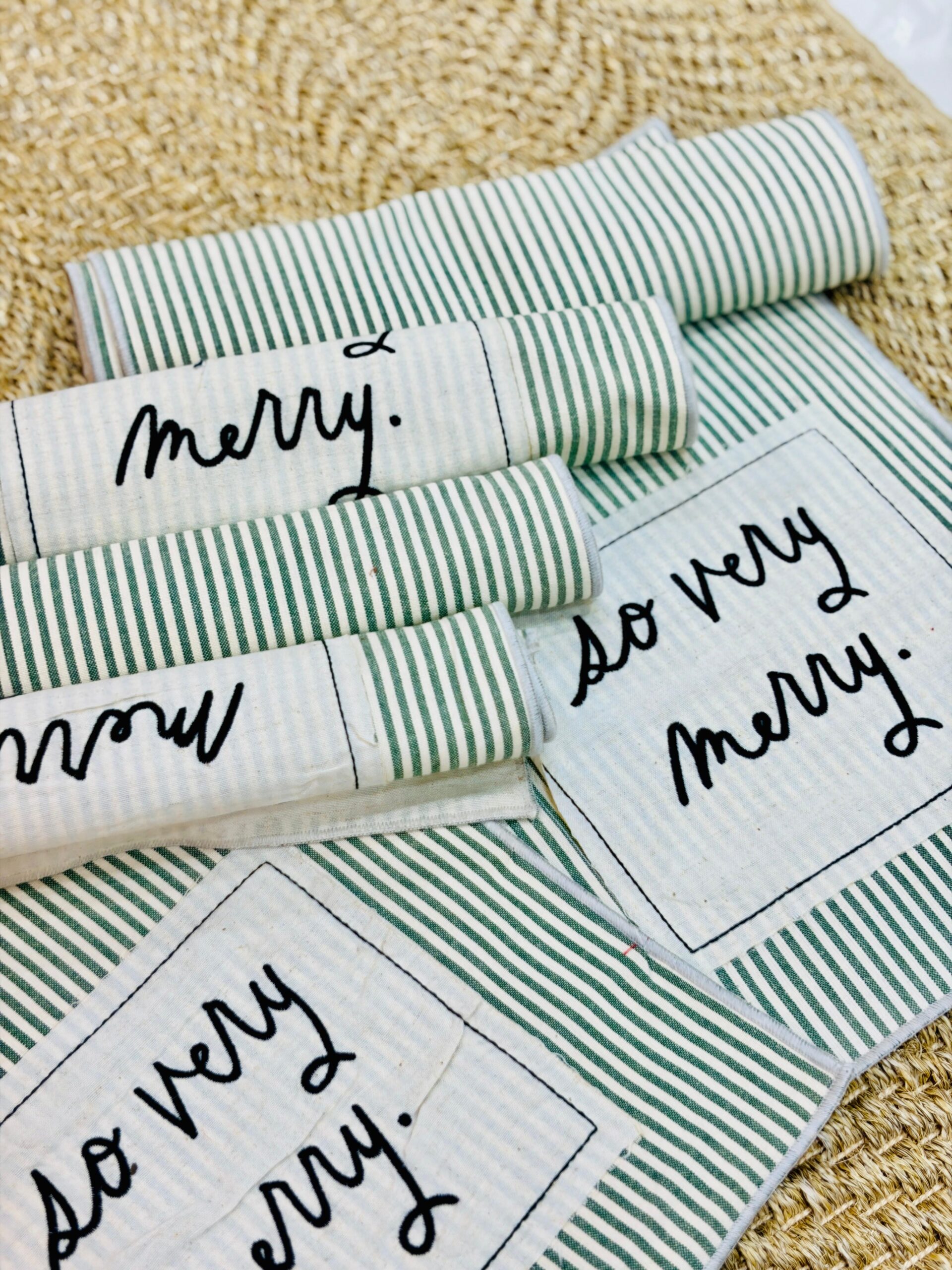 Striped Cotton Ribbed Placemats - Image 3