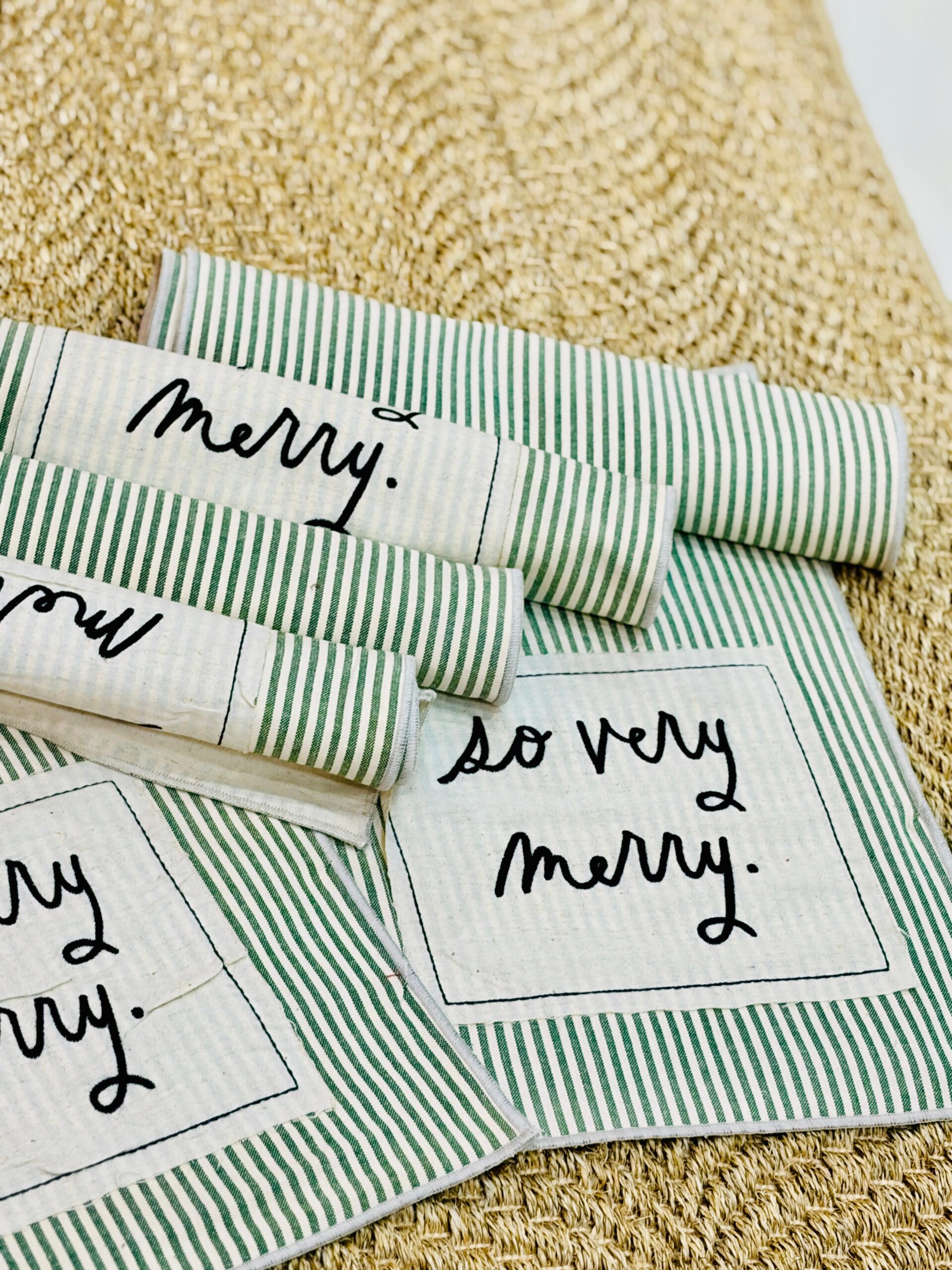 Striped Cotton Ribbed Placemats - Image 2