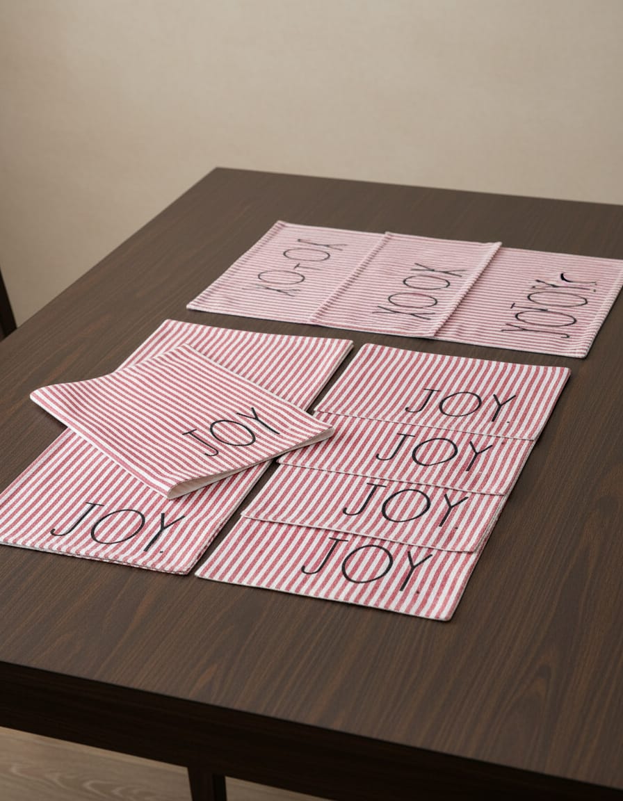 Joy Stripes Festive Table Placemat - Image 3
