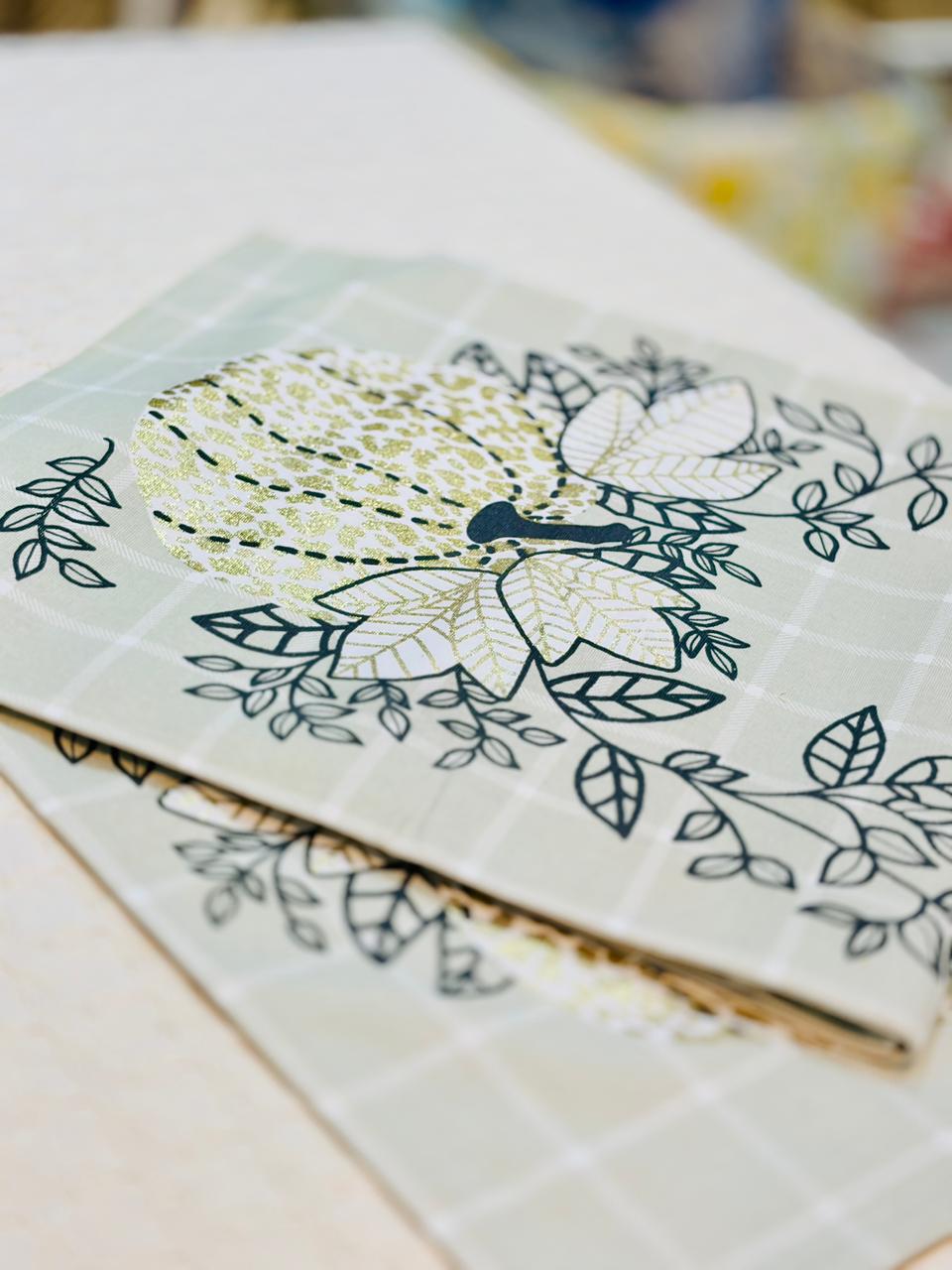 Golden Autumn Leaf & Grid Runner - Image 3