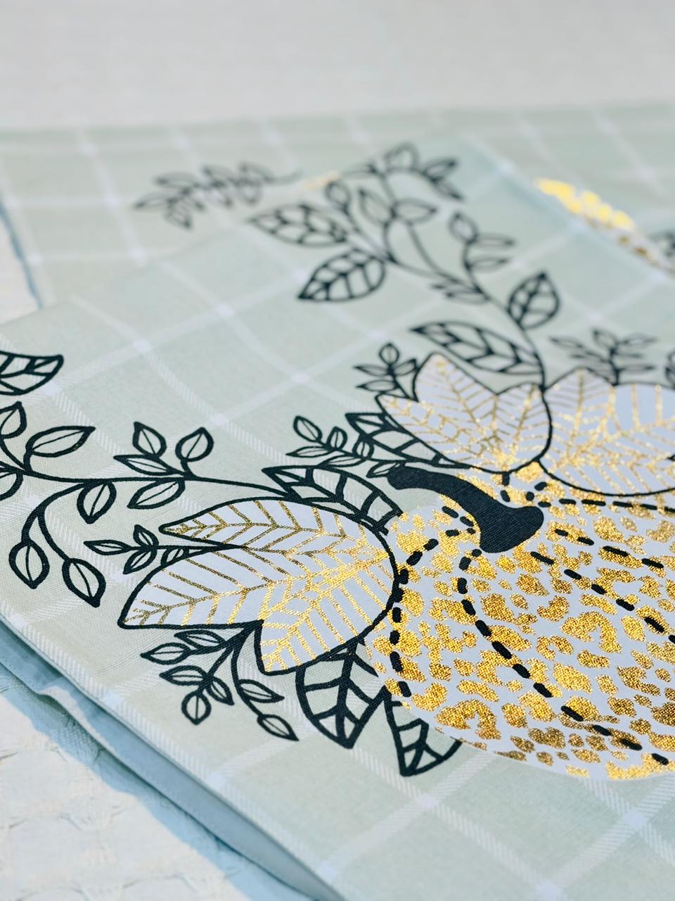 Golden Autumn Leaf & Grid Runner - Image 2