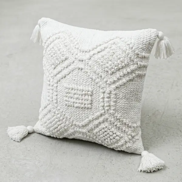 Textured Tassel Cushion Cover