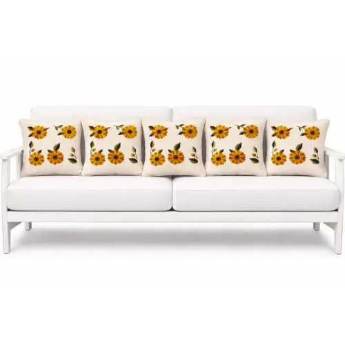 Golden Sunflower Charm Cushion Cover