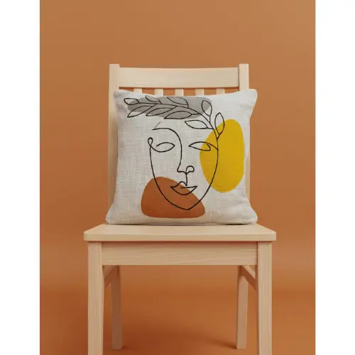 Abstract Face Art Cushion Cover