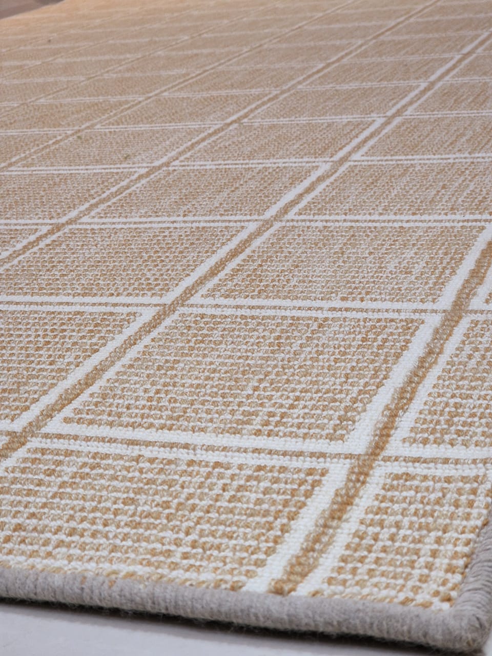 Classic Grid Weave Natural Tone Carpet - Image 2