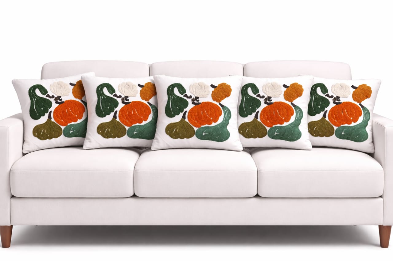 Autumn Harvest Tufted Cushion Cover - Image 2