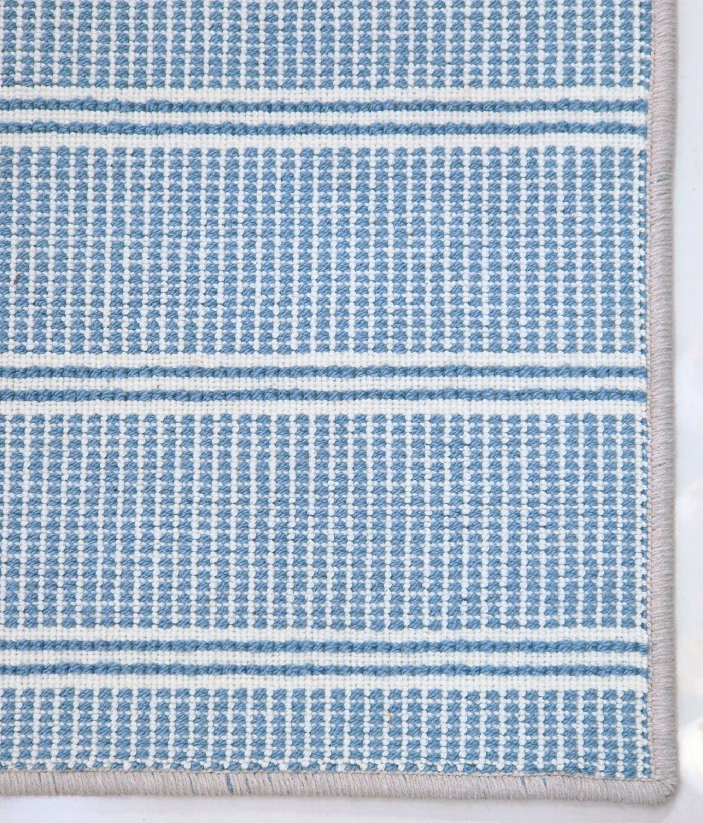 Sky Blue Striped Modern Area Rug - Image 3